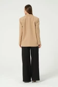 Camel Regular Astarlı Dokuma Oversize Blazer Ceket thumbnail 3