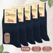 Kışlık Yün Çorap (5 ÇİFT - ADET) Lambswool Özel Kuzu Yünlü Kadınlar Için Termal Özellikli - 1