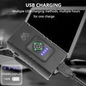 FORTE GT 6051 Bisiklet 2 x T6 Led Ön Far USB Şarjlı Alüminyum Alaşım Siyah thumbnail 7