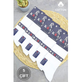 5 Adet Yazlık Penye Erkek Orta Uzun Çorap Parfümlü - 1