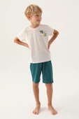 Arnetta Erkek Çocuk Krem Şortlu Pijama Takımı 2982 - 1
