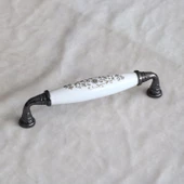 Gerçek Porselen Beyaz Füme 128 Mm Kulp Çekmece Mobilya Mutfak Kulpları Kulbu Dolabı Dolap Kulpu thumbnail 5