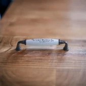 Gerçek Porselen Beyaz Füme 128 Mm Kulp Çekmece Mobilya Mutfak Kulpları Kulbu Dolabı Dolap Kulpu thumbnail 7