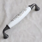 Gerçek Porselen Beyaz Füme 128 Mm Kulp Çekmece Mobilya Mutfak Kulpları Kulbu Dolabı Dolap Kulpu thumbnail 2