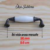 Gerçek Porselen Beyaz Füme 96 Mm Mobilya Mutfak Kulpları Dolap Dolabı Kapak Kulpu Çekmece Kulbu - 6