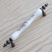 Gerçek Porselen Beyaz Füme 128 Mm Kulp Mobilya Çekmece Mutfak Kulpları Kulpu Kulbu Dolabı Dolap thumbnail 2