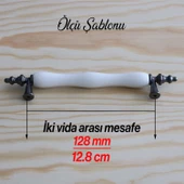 Gerçek Porselen Beyaz Füme 128 Mm Kulp Mobilya Çekmece Mutfak Kulpları Kulpu Kulbu Dolabı Dolap thumbnail 6