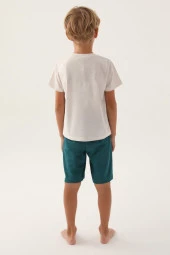 Arnetta Erkek Çocuk Garson  Krem Şortlu Pijama Takımı 2982 thumbnail 3