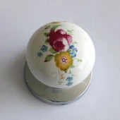 Gerçek Porselen Kulp Çiçekli Düğme Mobilya Mutfak Dolabı Kapak Kulpu Kulbu Çekmece Dolap Kulpları - 4