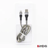 İmeng Tecno Pova 5 Pro İle Uyumlu 3.1A UsbA to Type-C Örgülü Data ve Hızlı Şarj Kablosu Gri - 5