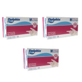 Dolphin Pudrasız Vinil Vinyl Tek Kullanımlık Eldiven Şeffaf Medium Orta Boy - 100'lü 3 Paket thumbnail 1