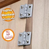 Dekoratif Mobilya Pencere Kapı Duşakabin Mini Dolap Menteşesi Yaprak Menteşe Krom 40 x 40 mm 2 Adet - 1