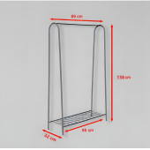 DEKORATİF ÇOK AMAÇLI GRİ METAL AYAKLI ELBİSE ASKILIĞI TEK RAFLI PORTMANTO VE KONFEKSİYON ASKILIĞI thumbnail 5