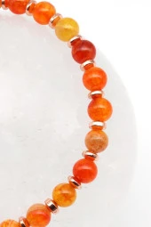 Akik Doğal Taş Makrome Örme Bileklik Küre Kesim thumbnail 2