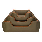 Pet Comfort Alpha  Kedi ve Köpek Yatağı Haki w Turuncu Biye S 60x50cm - 4