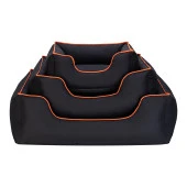 Pet Comfort Alpha Köpek Yatağı Siyah w Turuncu Biye L 105x85cm - 4