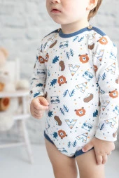 Erkek Bebek Doğa Temalı Beyaz Body (3-24ay) - 2