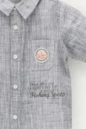 Erkek Bebek Desenli Baskılı Desenli Gömlek (6ay-3yaş) - 1