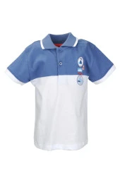 Erkek Bebek Mavi Renk Bloklu Polo Yaka T-Shirt (9ay-4yaş) - 2