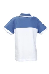 Erkek Bebek Mavi Renk Bloklu Polo Yaka T-Shirt (9ay-4yaş) - 3