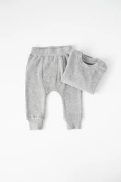 Gots Sertifikalı %100 Organik Pamuk Sweatshirt ve Pantolon Takım (0-4yaş) - 1