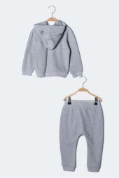 Erkek Bebek Kapüşonlu Hırka ve Pantolon Takım - 4