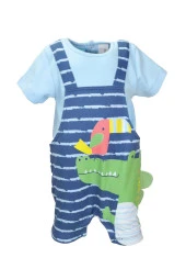 Erkek Bebek Mavi Croc Salopet Tulum (3-18ay) - 3