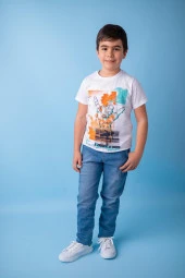 Erkek Çocuk Beyaz Santa Monica T-Shirt (5-14yaş) - 1