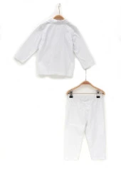 Erkek Çocuk Mavi Çizgili Önü Düğmeli Pijama Takımı (2-7yaş) - 3