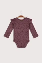 Kız Bebek Çiçek Desenli Omuz Fırfırlı Body (6-24ay) - 1