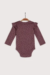 Kız Bebek Çiçek Desenli Omuz Fırfırlı Body (6-24ay) - 2