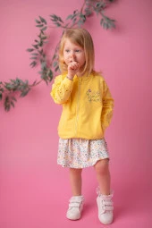 Kız Bebek Sarı Grow Free Dantelli Kollu Sweatshirt (9ay-4yaş) - 1