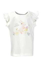 Kız Bebek Ekru Bisiklet Baskılı T-Shirt (9ay-4yaş) - 1