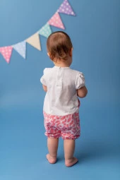 Kız Bebek Beyaz Zürafa Salopet Tulum (0-18ay) - 2