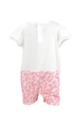 Kız Bebek Beyaz Zürafa Salopet Tulum (0-18ay) - 4