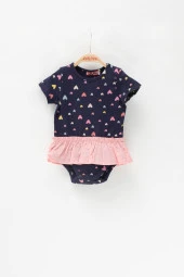 Kız Bebek Lacivert Kalpli Çıtçıtlı Body (3-36ay) - 1