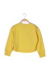 Kız Çocuk Baskılı Crop Sweatshirt - 5