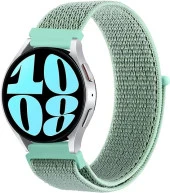 KNY Google TicWatch S2 Wear Os İçin 22 MM Hasır Kumaş Desenli Naylon Kayış-Kordon KRD-03 Turkuaz - 1