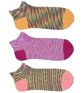 3 Adet Kadın Burun dikişsiz Büyük Numara Sentetik Kumaş Patik - 1