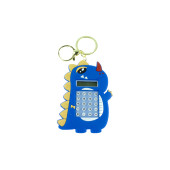 Hesap Makinesi Dino Mini Anahtarlıklı Labirent Oyunlu Mavi - 1