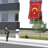 Osmanlı Sancak - Fetih Sancağı - Bayrak - Kelime i Tevhid - Besmele - 150x225cm Raşel Kumaş Bayrak - 1