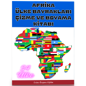Afrika Ülke Bayrakları Çizme ve Boyama Kitabı - 1