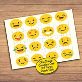 Gülücük Emoji Smiley 24 Parça Çocuklara Özel Yapboz Tablo-596 - 1