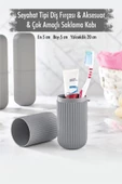Gri Seyahat Tipi Diş Fırçası & Aksesuar Kutusu & Çok Amaçlı Saklama Kabı - 1