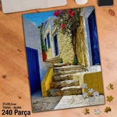 Asil Hobi Bodrum Evleri - Çiçekler - Yazlık - Mimari Yapboz-Ayak Destekli Çerçeveli 240 Parça Puzzle - 1