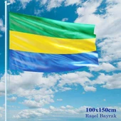 Gabon Bayrağı - 100x150 cm (1 metre x 1,5 metre) - Raşel Kumaş - 1