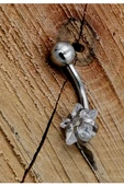 Çelik Zirkon Taşlı Göbek Piercing - 1