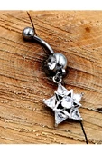 Çelik Zirkon Taşlı Göbek Piercing - 1