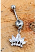 Çelik Zirkon Taşlı Göbek Piercing - 1