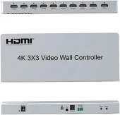 4K 30HZ 3x3 1x9 Tv Görüntü Genişletici Video Duvar Denetleyicisi 1 HDMI Girişli 9 HDMI Çıkışı Video İşlemci Desteği thumbnail 2